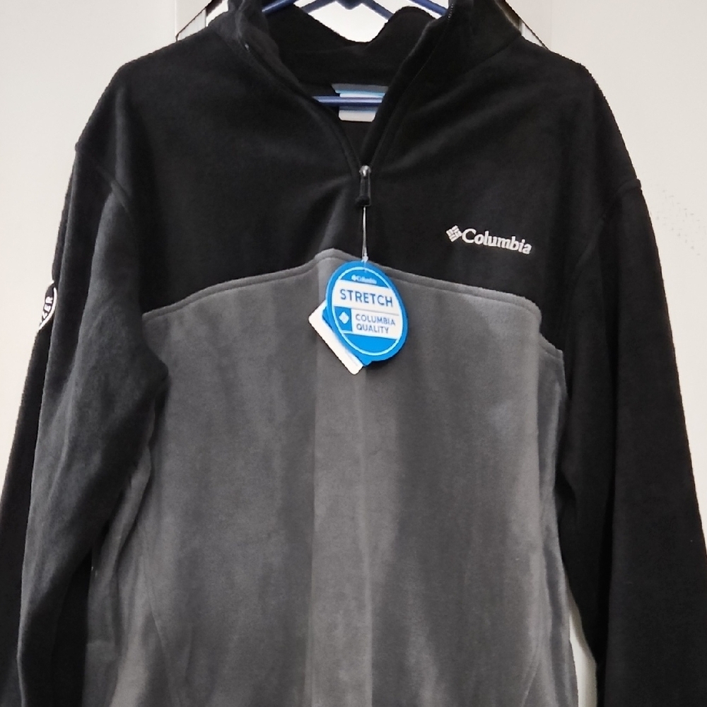 Columbia Black and Gray Stretch Fleece Specialty Whiteclaw Logo Jacket